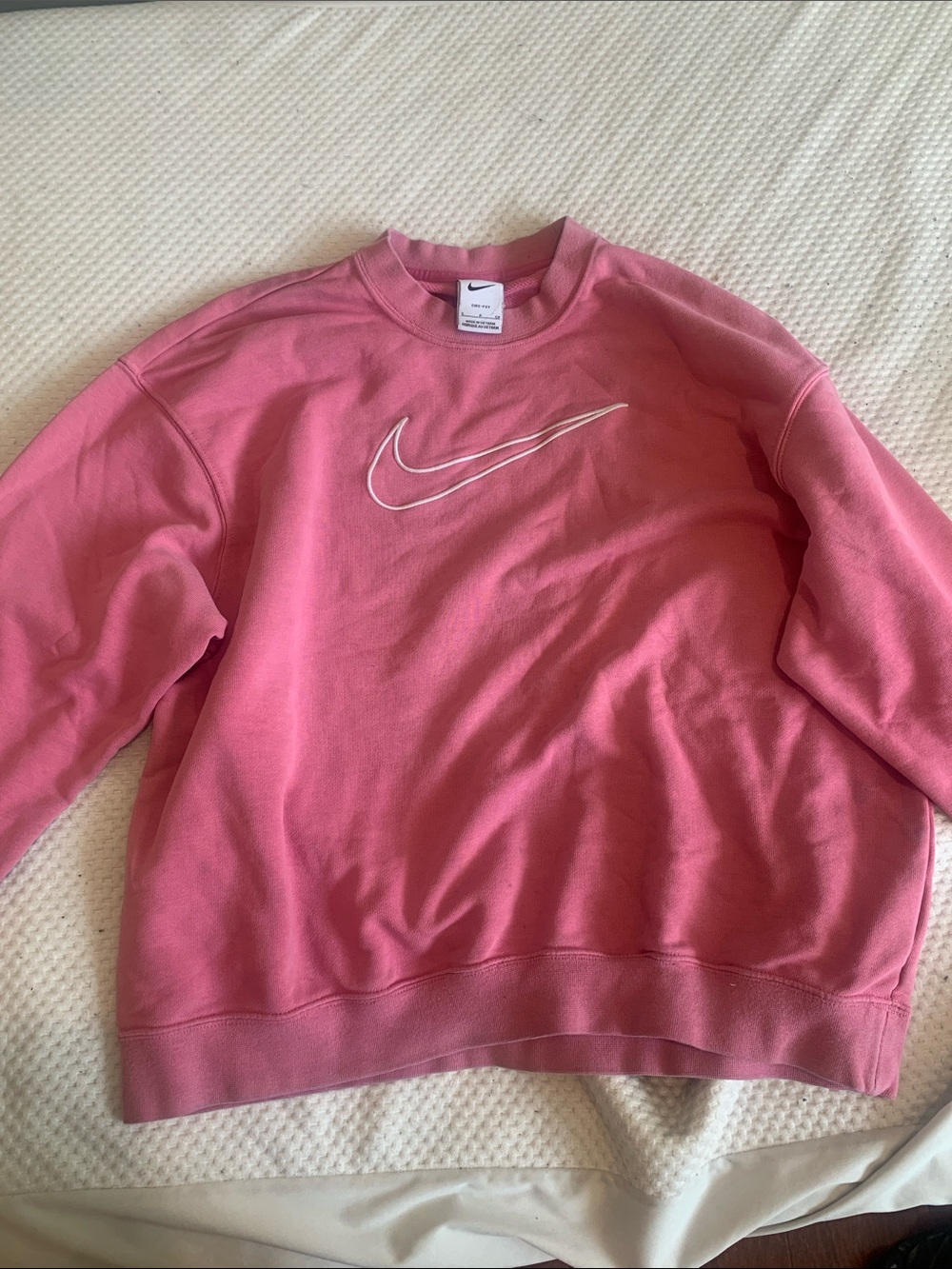 Nike Pink Crewneck Sweatshirt with White Swoosh